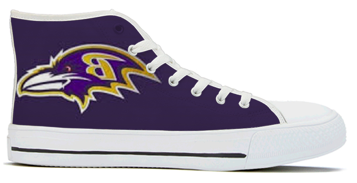 Women's Baltimore Ravens High Top Canvas Sneakers 003
